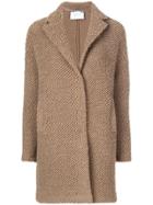 Harris Wharf London Textured Single Breasted Coat - Brown