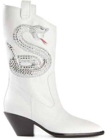 Giuseppe Zanotti Design Sequin Snake Boots