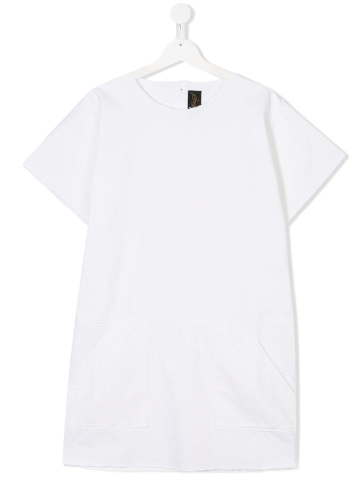Finger In The Nose Raw Edge Dress - White