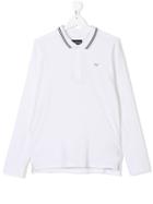 Emporio Armani Kids Teen Long-sleeve Polo Shirt - White