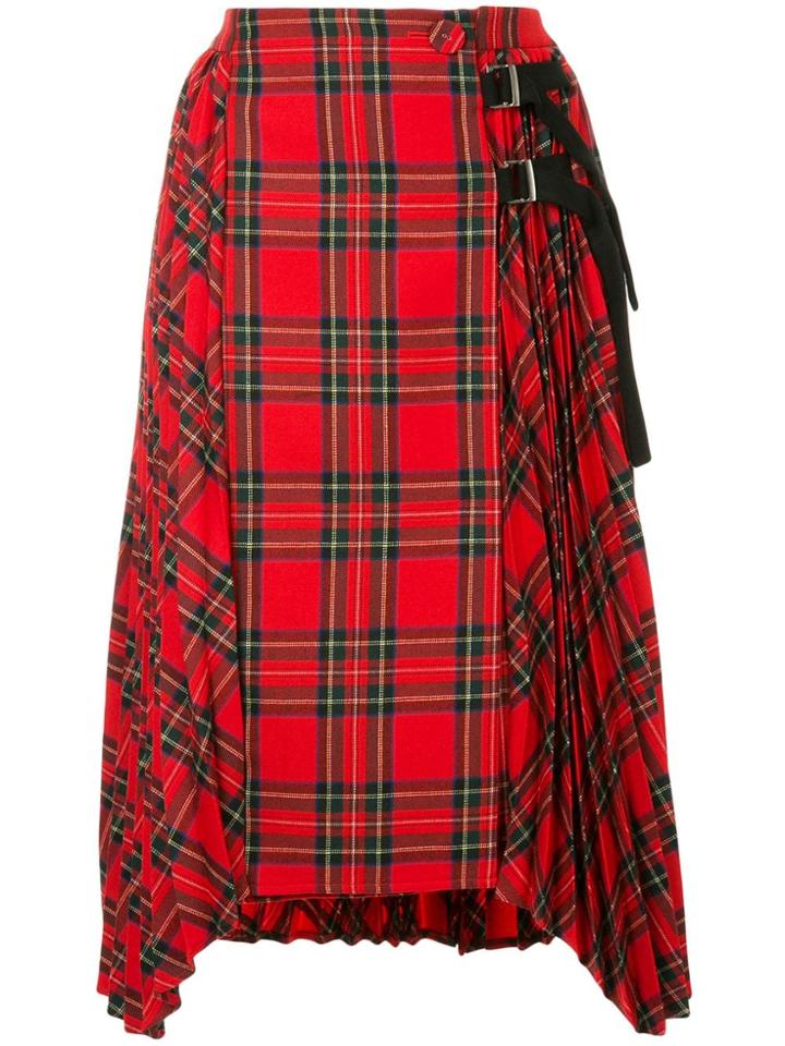Sjyp High-waisted Pleated Skirt - Red