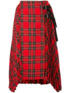 Sjyp High-waisted Pleated Skirt - Red