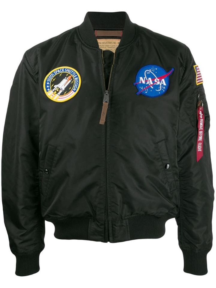 Alpha Industries Nasa Satin Bomber Jacket - Black