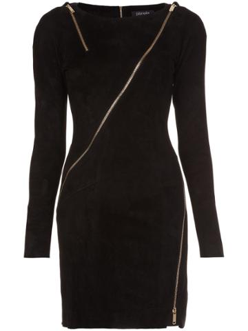 Jitrois Longsleeved Allover Zipper Dress - Black
