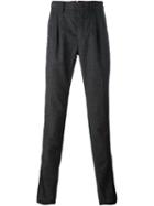 Incotex Speckled Straight Leg Trousers, Men's, Size: 36, Grey, Silk/linen/flax/viscose/wool