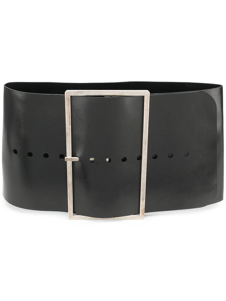 Ann Demeulemeester Wide Buckle Belt - Black