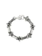 King Baby Skull & Fleur-de-lis Light Link Bracelet - Metallic