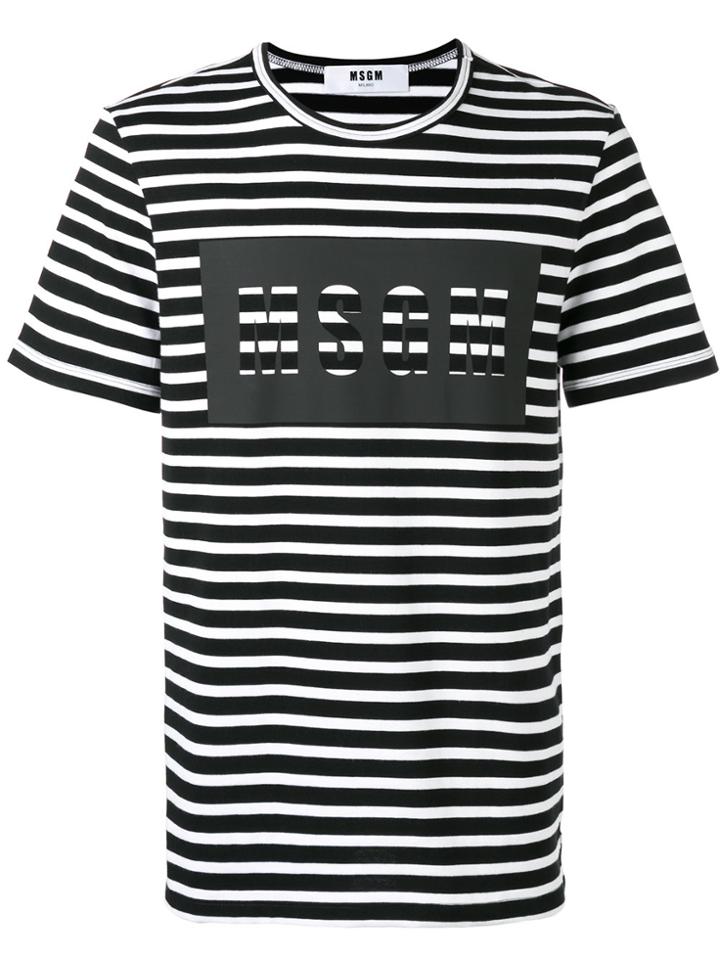 Msgm Printed Logo T-shirt - Black