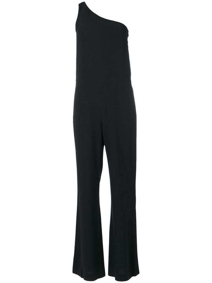 Theory - One-shoulder Jumpsuit - Women - Polyester/polyurethane/acetate/viscose - 4, Black, Polyester/polyurethane/acetate/viscose