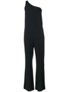 Theory - One-shoulder Jumpsuit - Women - Polyester/polyurethane/acetate/viscose - 4, Black, Polyester/polyurethane/acetate/viscose