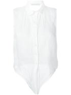 Ermanno Scervino Sleeveless Shirt, Women's, Size: 42, White, Cotton/ramie/polyamide