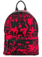 Versace Printed Backpack - Red