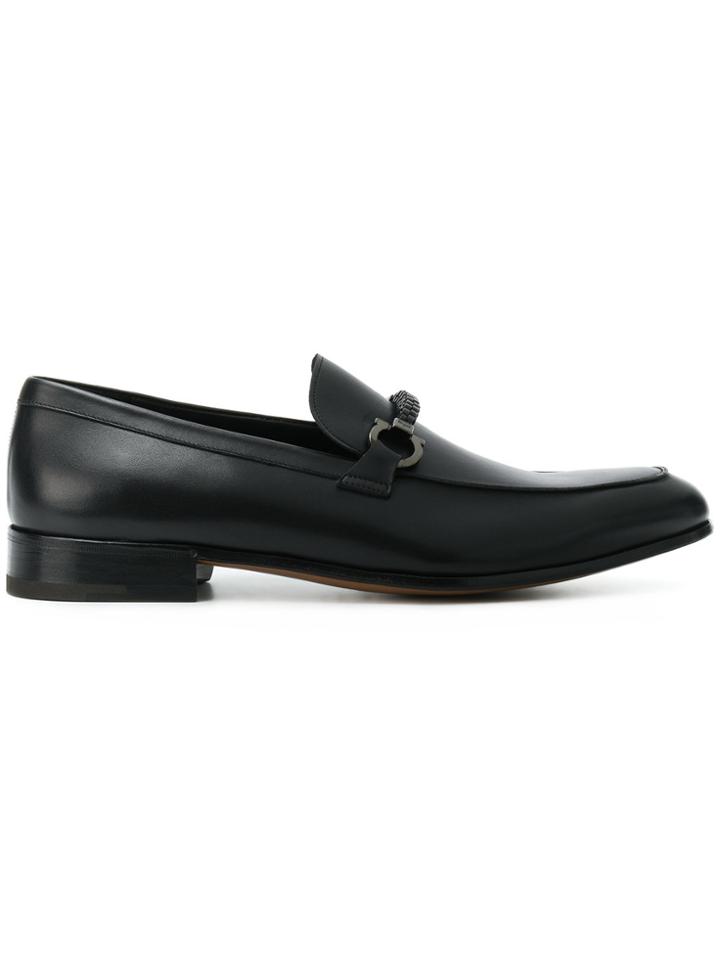 Salvatore Ferragamo Cross Loafers - Black