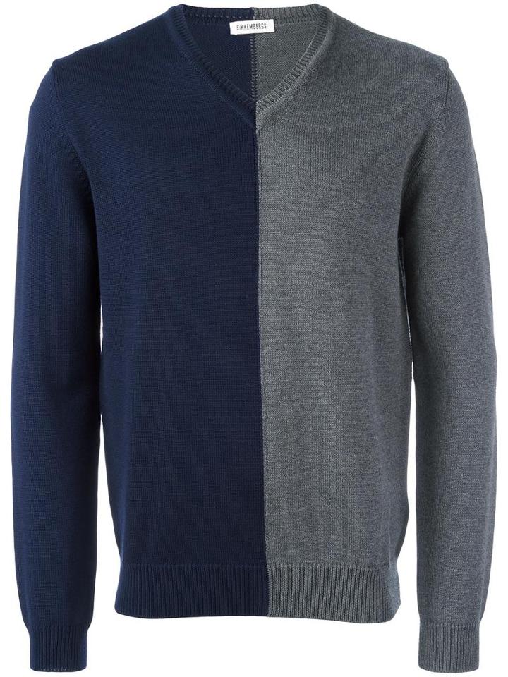 Dirk Bikkembergs Bicolour Jumper, Men's, Size: Medium, Blue, Wool