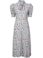 Jill Stuart Floral Print Bow Tie Dress - Blue