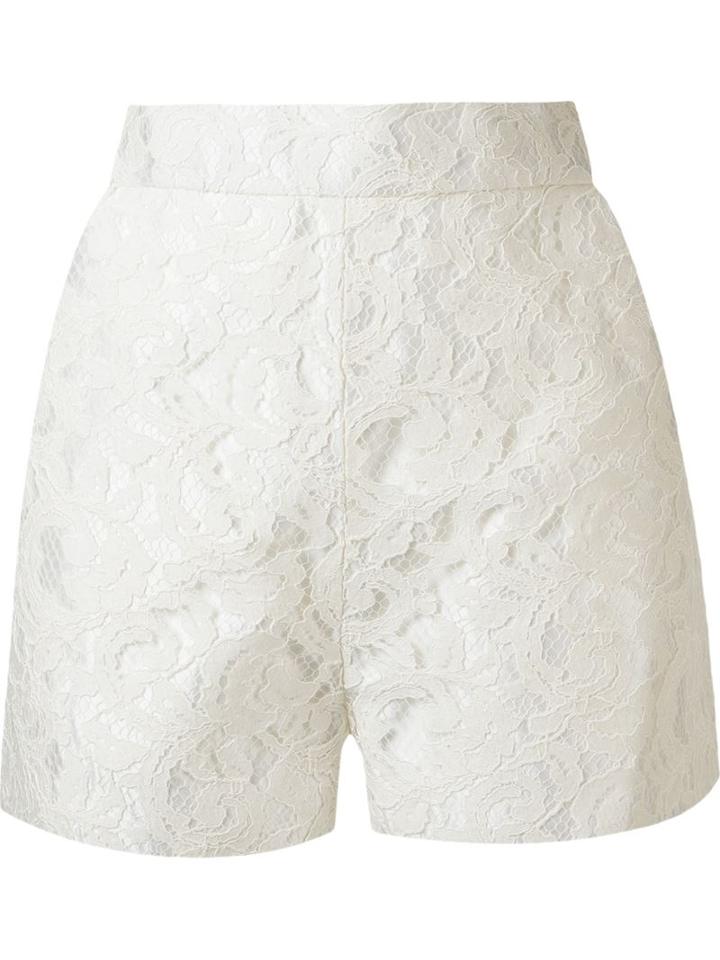 Martha Medeiros High Waist 'marescot' Lace Shorts, Women's, Size: 44, White, Acetate/silk