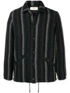 Maison Flaneur Striped Knitted Jacket - Blue