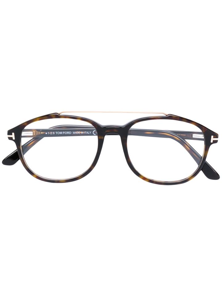 Tom Ford Eyewear Oversized Round-frame Glasses - Brown