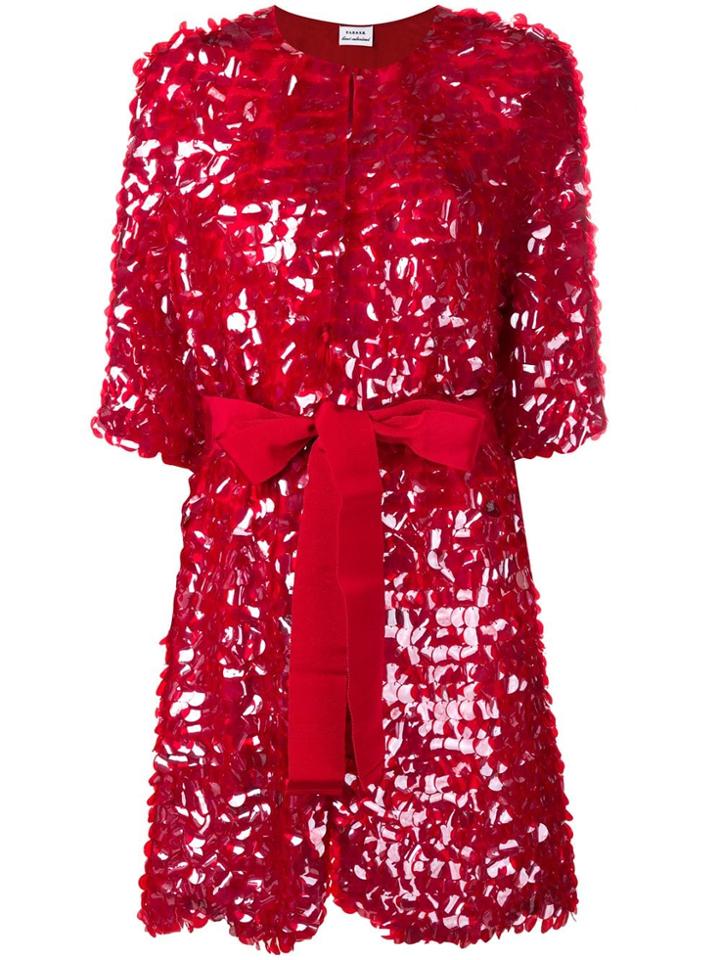 P.a.r.o.s.h. Belted Sequin Coat - Red