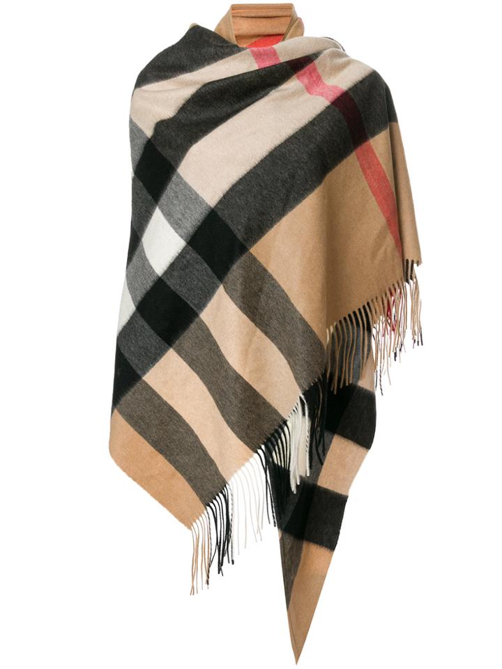 Burberry Oversized Check Scarf - Nude & Neutrals