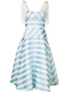 Delpozo Striped A-line Dress - Blue