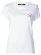 Karl Lagerfeld Logo Embroidered T-shirt - White