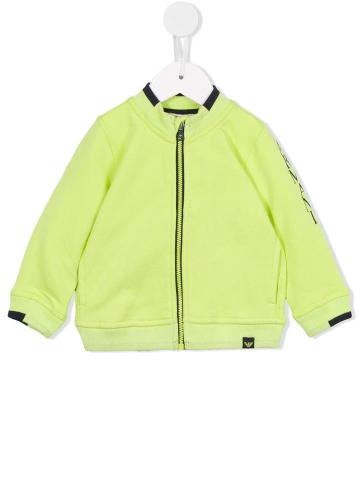 Armani Junior Logo Zip-up Sweatshirt, Toddler Boy's, Size: 36 Mth, Green