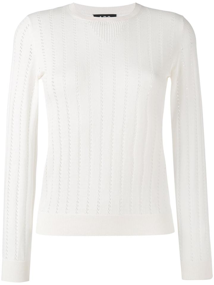 A.p.c. - Hole Detail Longsleeve Sweater - Women - Silk/cotton/cashmere - Xs, Women's, White, Silk/cotton/cashmere