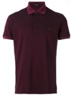 Ermenegildo Zegna Contrast Collar Polo Shirt, Men's, Size: 46, Pink/purple, Cotton