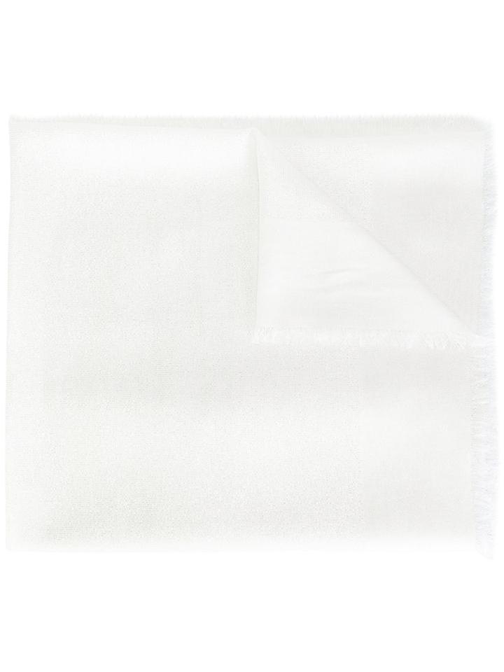 Dondup - Raw Edge Scarf - Women - Cotton/polyamide/polyester/modal - One Size, White, Cotton/polyamide/polyester/modal
