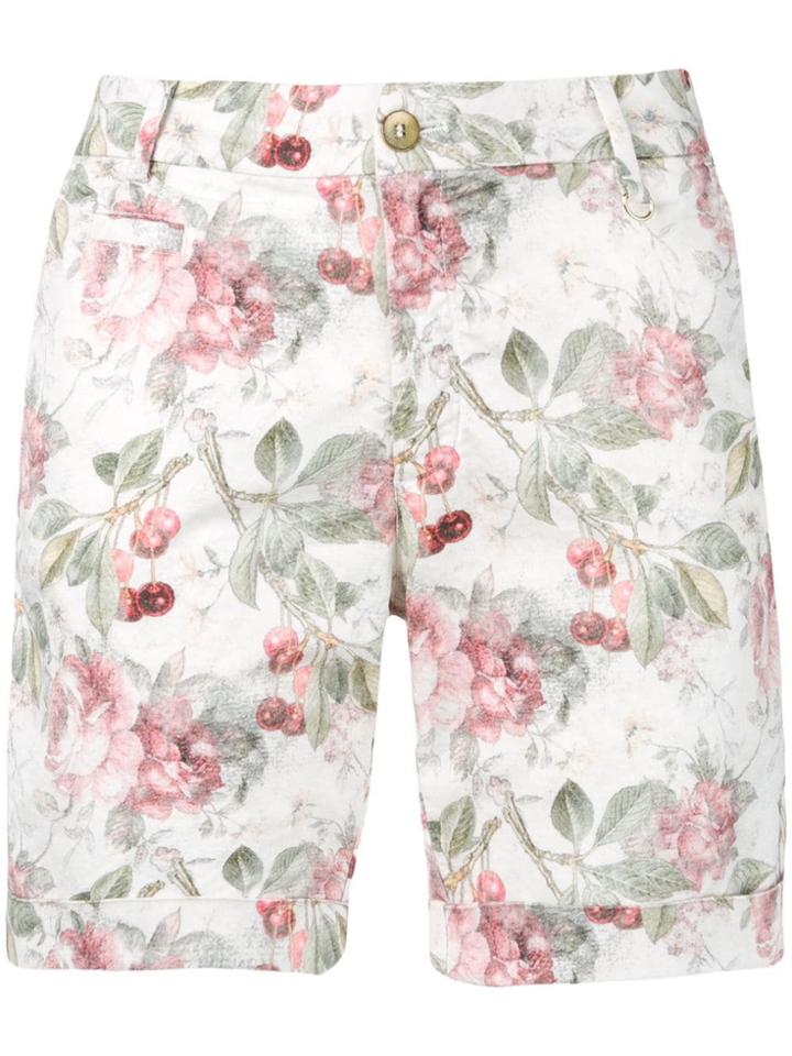 Mason Cherry Print Shorts - White