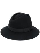 Yohji Yamamoto Side Bow Fedora Hat - Black