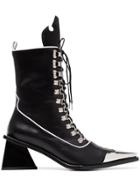Marques'almeida Black 65 Metal Top Cap Lace-up Leather Boots
