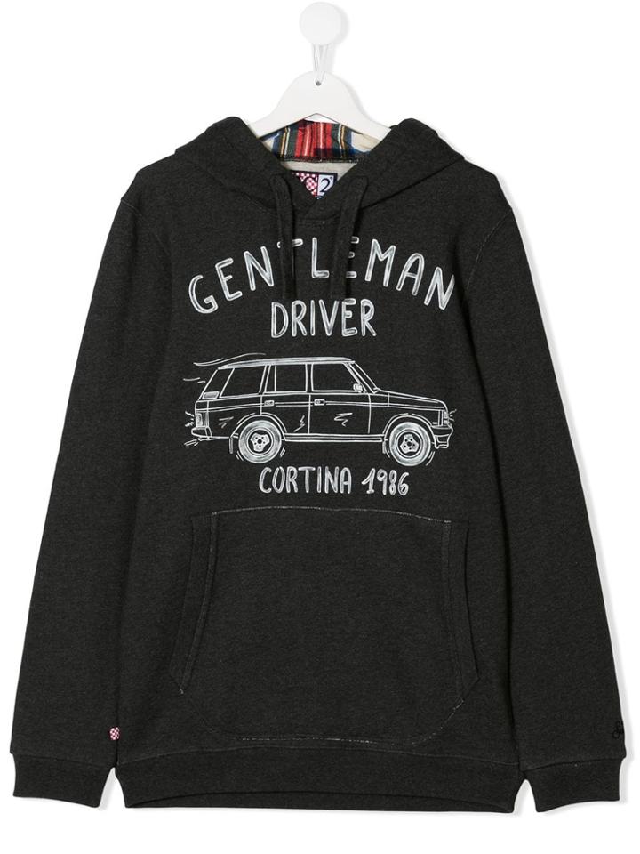 Mc2 Saint Barth Kids Teen Cortina Print Hoodie - Grey
