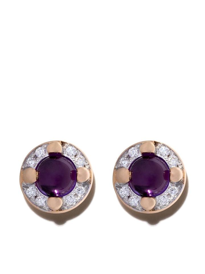 Pomellato 18kt Rose Gold M'ama Non M'ama Amethyst And Diamond Earrings