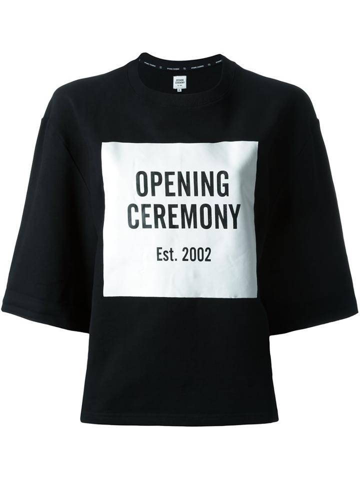 Opening Ceremony Logo Print Sweatshirt, Women's, Size: Xs, Black, Cotton/spandex/elastane