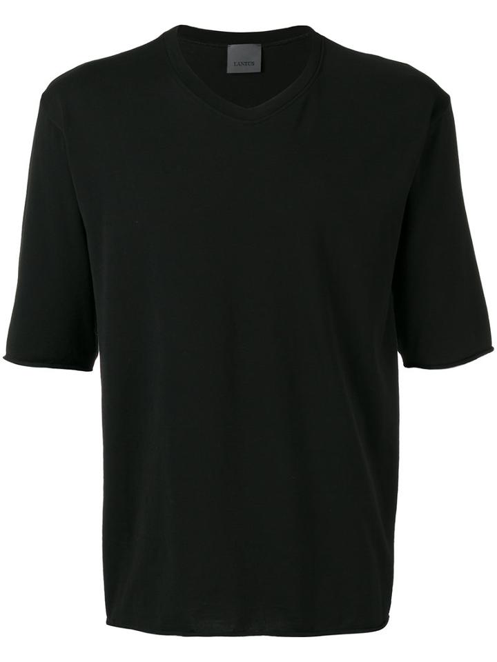 Laneus Half Sleeve T-shirt, Men's, Size: Large, Black, Cotton