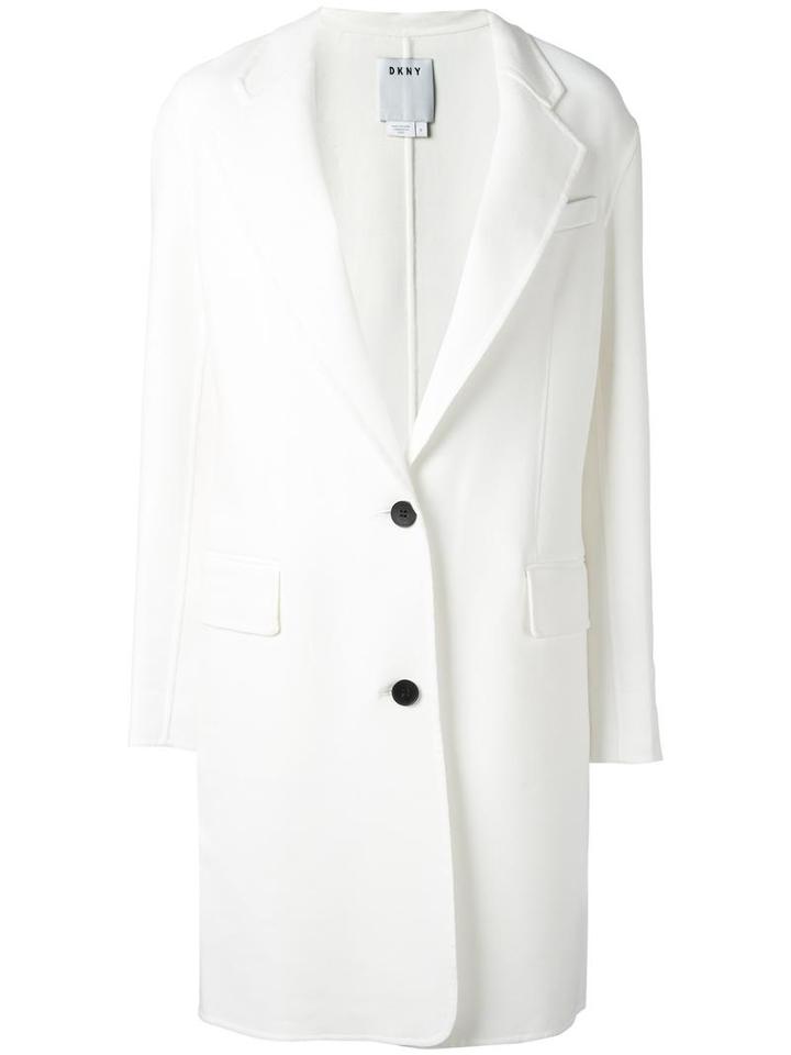 Dkny Long Blazer, Women's, Size: Small, White, Polyester/cotton/nylon/spandex/elastane