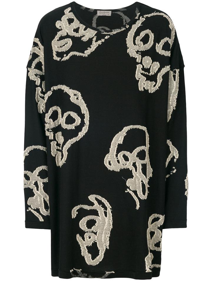 Yohji Yamamoto Skull Embroidered Sweater - Black