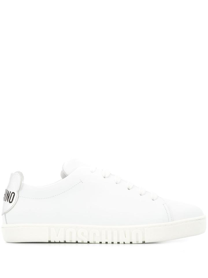 Moschino Logo Patch Trainers - White