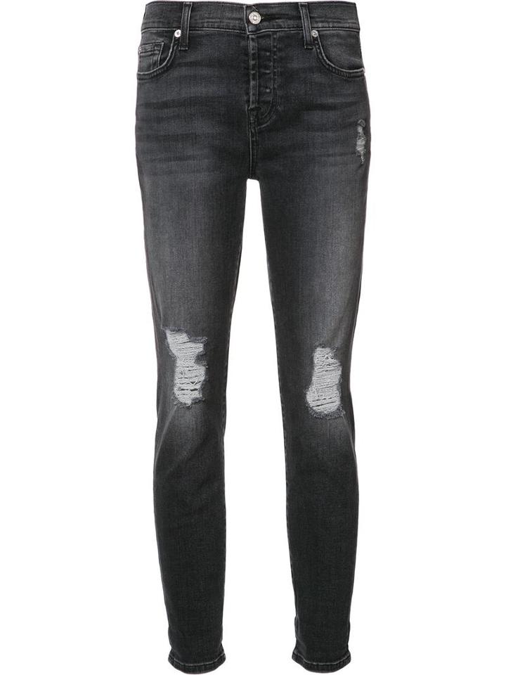 'josefina Boyfriend' Skinny Jeans, Women's, Size: 24, Black, Cotton/polyester/spandex/elastane, 7 For All Mankind