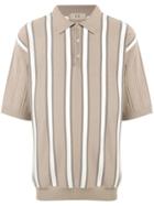 Loveless Striped Polo Shirt - Brown