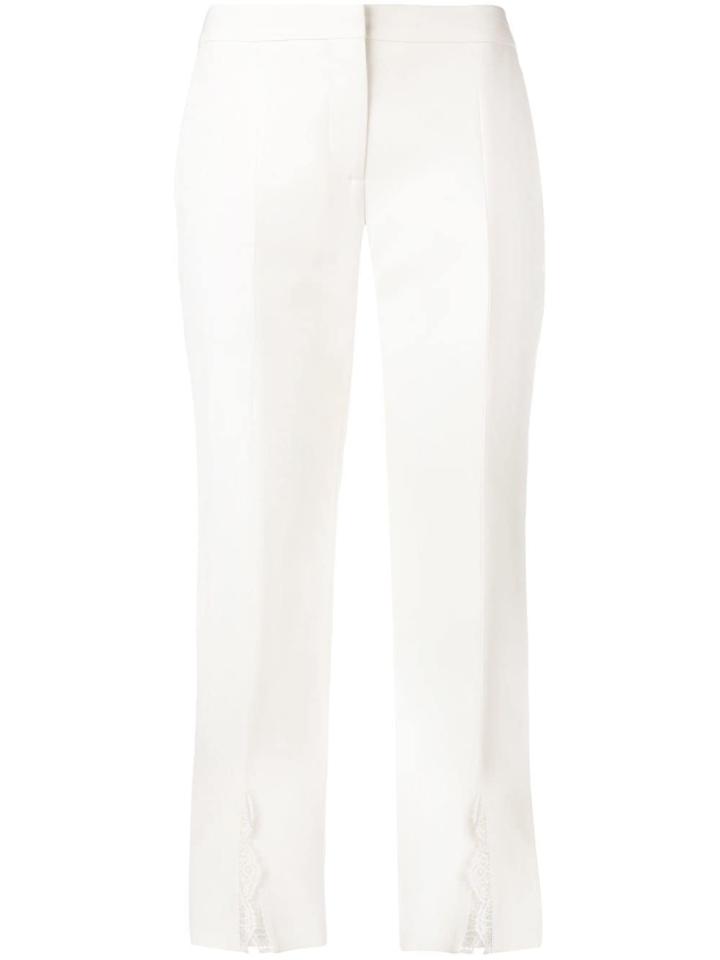 Alexander Mcqueen Lace Inserts Straight Trousers - White