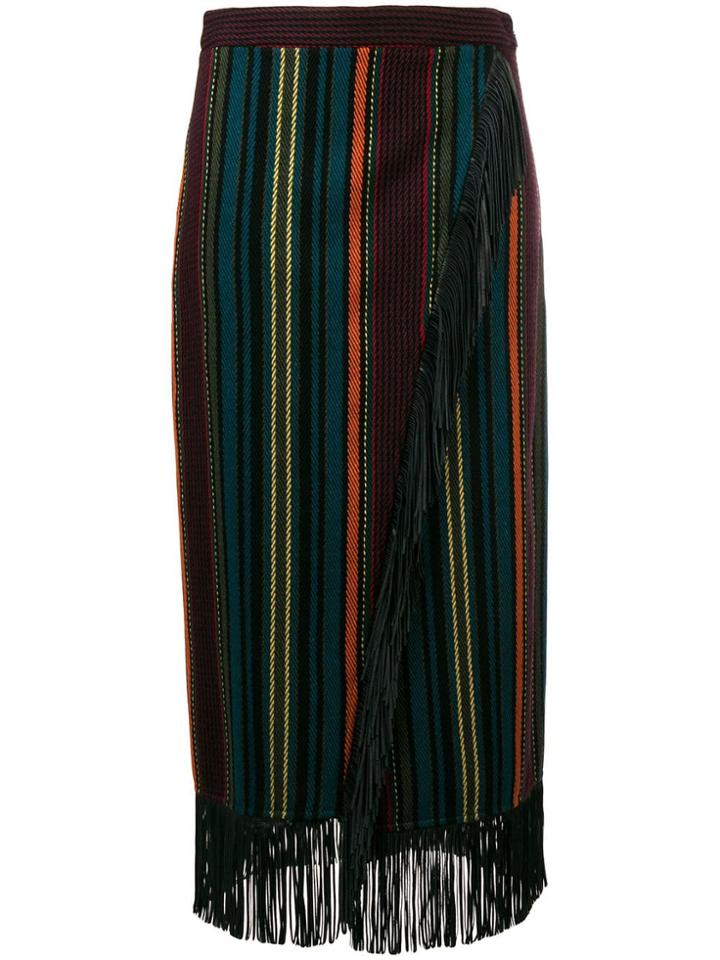 Etro Striped Wrap-effect Skirt - Pink & Purple