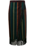 Etro Striped Wrap-effect Skirt - Pink & Purple
