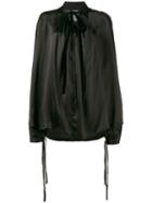 Ann Demeulemeester - Loose Fit Long Sleeve Blouse - Women - Silk - 36, Black, Silk