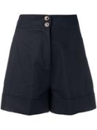 Twin-set High Waisted Shorts - 152 Blu Profondo