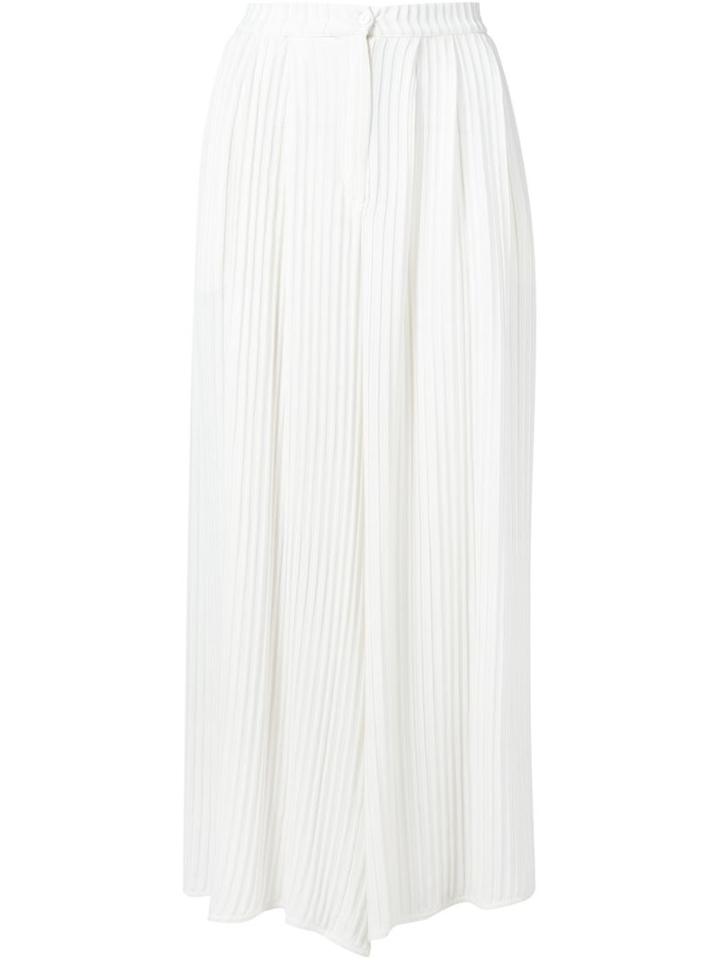 Dusan Pleated Palazzo Pants, Women's, Size: 40, White, Silk