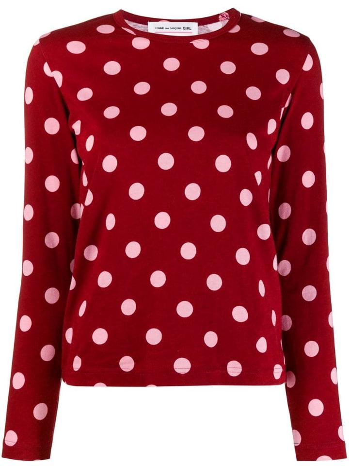 Comme Des Garçons Girl Polka Dot T-shirt - Red