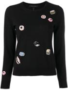 Marc Jacobs - Candy Embroidered Sweater - Women - Wool - L, Black, Wool